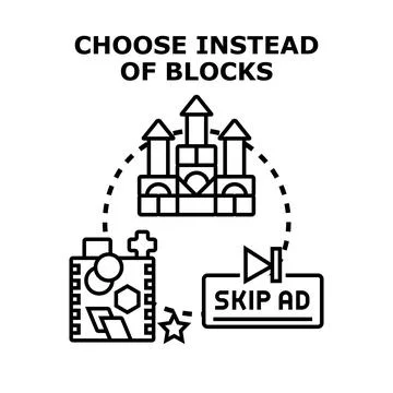 Choosing creativity over ads and digital interruptions Stock Illustration