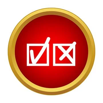 Choosing decision check mark and cross button icon Stock Illustration