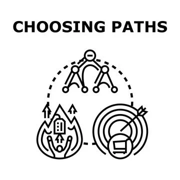 Choosing different paths for business development concept Stock Illustration