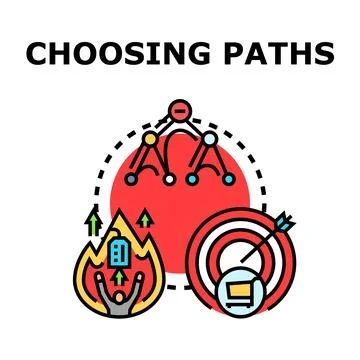 Choosing different paths for business development concept Stock Illustration