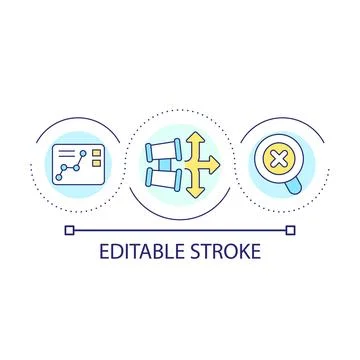 Choosing direction for development loop concept icon Stockillustratie