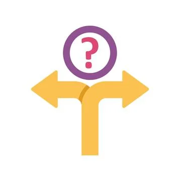 Choosing direction path with question mark dilemma Stock Illustration