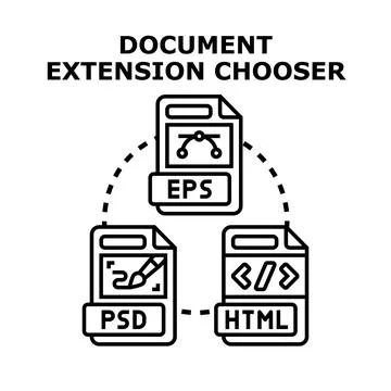 Choosing document extension format vector illustration Stock Illustration
