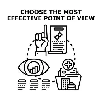 Choosing effective point of view strategy icon concept 스톡 일러스트