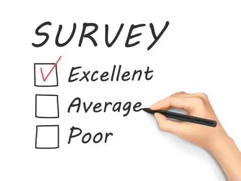 Choosing excellent on customer service evaluation form Stock Illustration