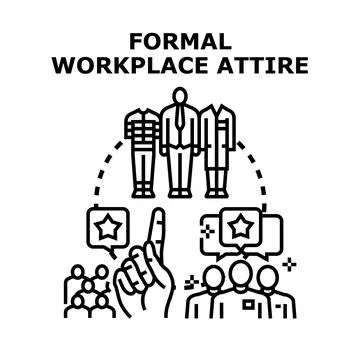 Choosing formal workplace attire concept for employee guidelines Illustrazione stock