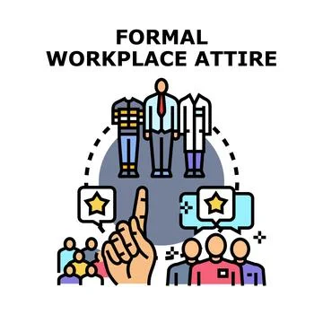 Choosing formal workplace attire concept for employee guidelines 스톡 일러스트
