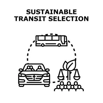 Choosing green transportation options balancing environmental impact Stock Illustration