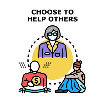 Choosing to help others vector concept Ilustración de archivo