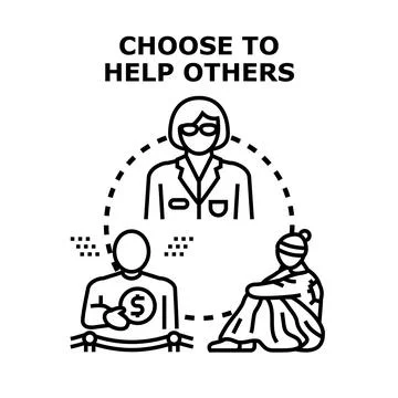 Choosing to help others vector concept Stock Illustration