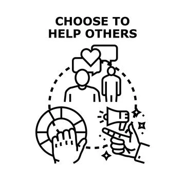 Choosing to help others vector concept illustration Stock Illustration