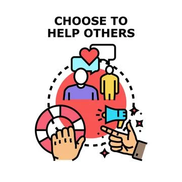 Choosing to help others vector concept illustration Stock Illustration