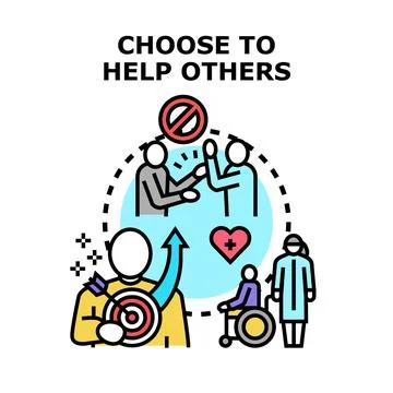 Choosing helping others for compassion and support Stock Illustration