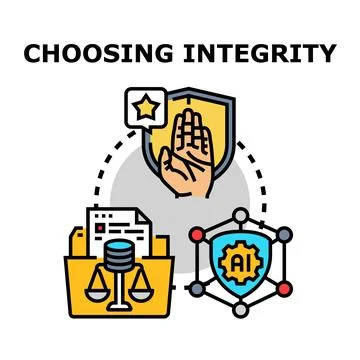 Choosing integrity concept linking ethics law and ai Stock Illustration