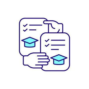 Choosing international internship program RGB color icon Stock Illustration