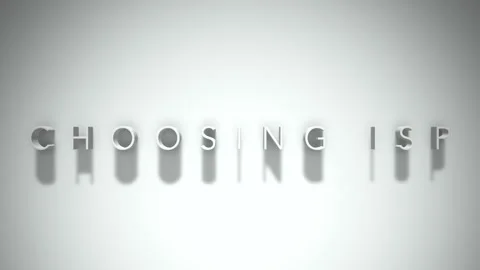 Choosing isp 3D title animation white text on a white background Video stock 299757856
