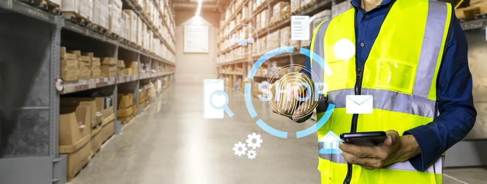 Choosing items for construction materials using an online ordering system,E.. Stock Photos