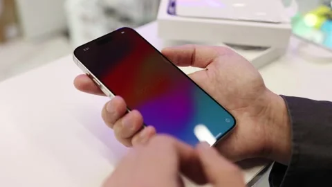 Choosing the language in which the iPhone will be used Stock Footage 269528720