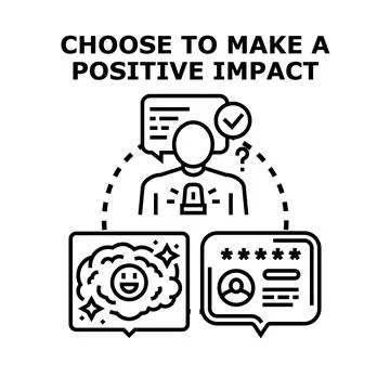 Choosing to make a positive impact decision Stock Illustration