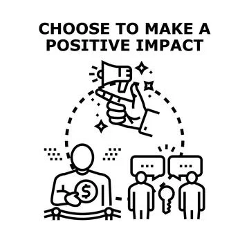 Choosing to make a positive impact vector illustration Stock Illustration