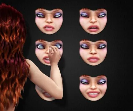 Choosing mask Stock Illustration