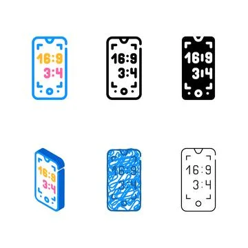 Choosing an multistyle aspect ratio color icon vector 스톡 일러스트