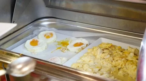 Choosing the omelet for breakfast Stock Footage 58606540