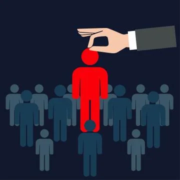 Choosing one person Stock Illustration