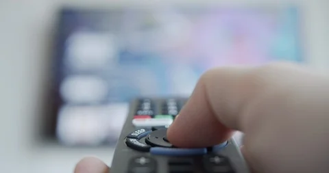 Choosing online streaming content for watching on smart tv Stock Footage 129307227