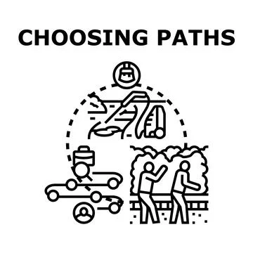 Choosing paths and career options vector concept Stock Illustration