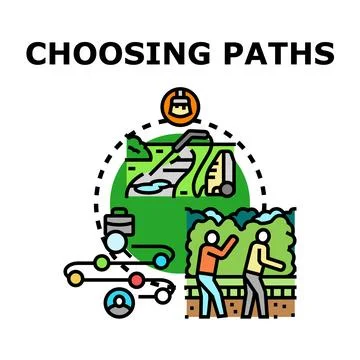 Choosing paths and career options vector concept Stock Illustration