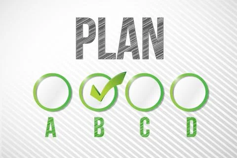 Choosing plan b illustration design over a white paper background Illustrazione stock