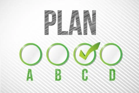Choosing plan c illustration design over a white paper background 스톡 일러스트