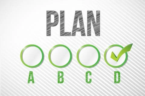 Choosing plan d illustration design over a white paper background Illustrazione stock