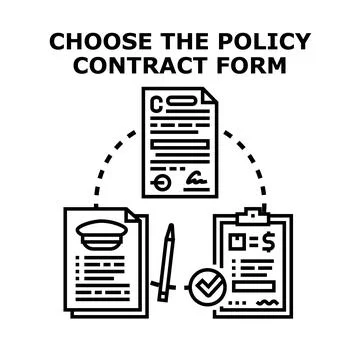 Choosing policy contract form options icon concept Stock Illustration