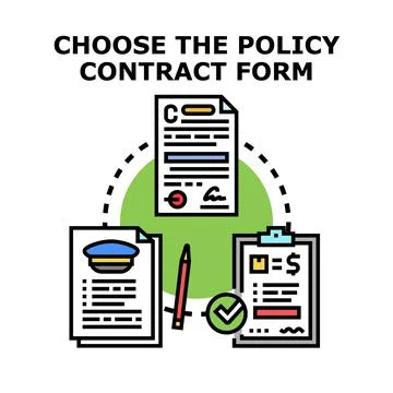 Choosing policy contract form options icon concept Stock Illustration