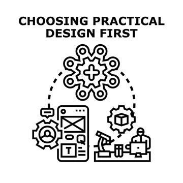 Choosing practical design first for business development Illustrazione stock