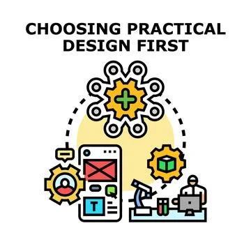 Choosing practical design first for business development Illustrazione stock
