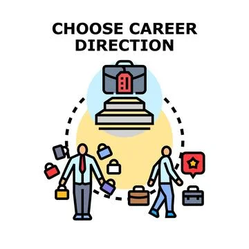 Choosing professional career path and future direction Stock Illustration