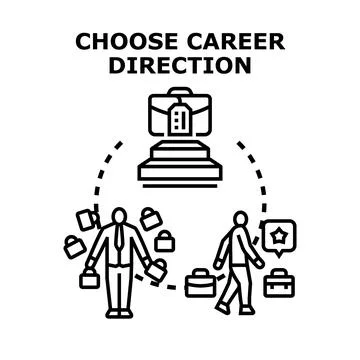 Choosing professional career path and future direction Stock Illustration