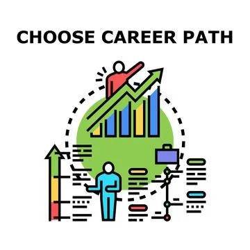 Choosing professional career path development future Illustration