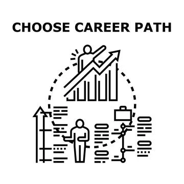 Choosing professional career path development future Illustrazione stock
