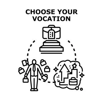 Choosing professional vocation and career path options Stock Illustration