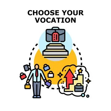 Choosing professional vocation and career path options Illustrazione stock