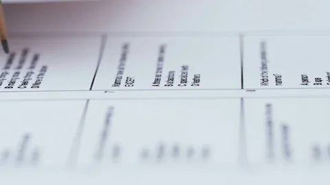 Choosing right answers during multiple choice test Stock Footage 78293112