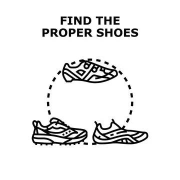 Choosing the right athletic shoes concept Stock Illustration