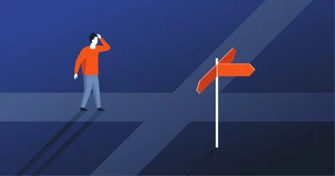 Choosing right direction and making decision Stock Illustration