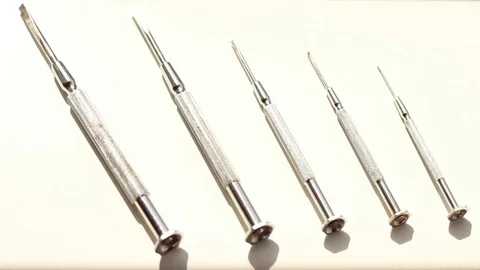 Choosing a right mini screw driver Stock Footage 74291859