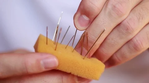 Choosing a right needle Stock Footage 73506197