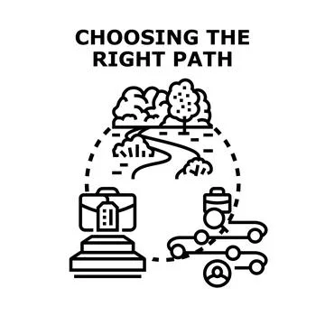 Choosing the right path strategy for career development Illustrazione stock